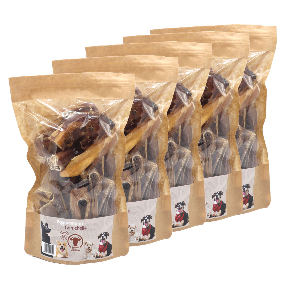Carnebello - Naturkausnack Ochsenziemerabschnitte 5 x 200 g