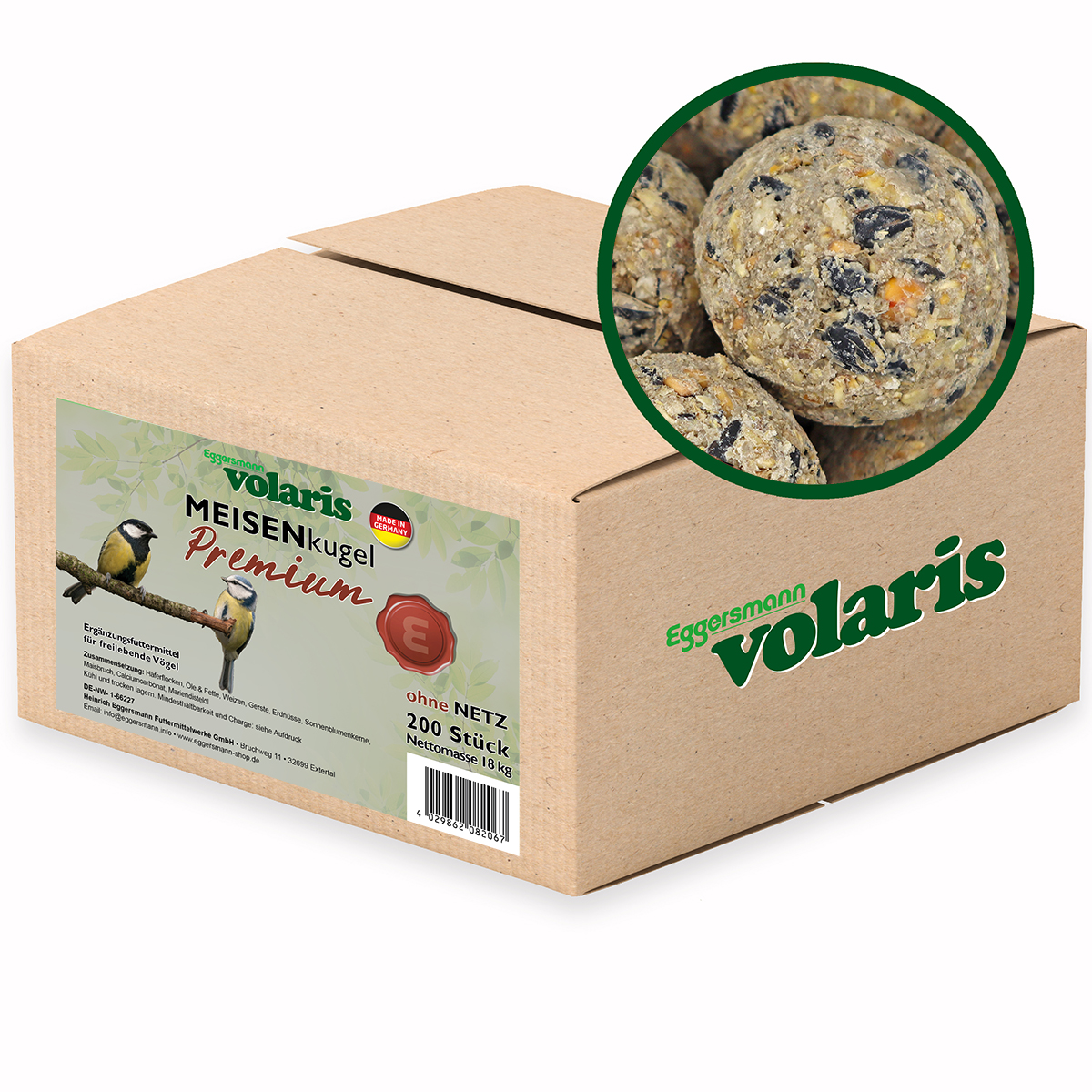 volaris Meisenkugel Premium 200er Karton  ohne Netz