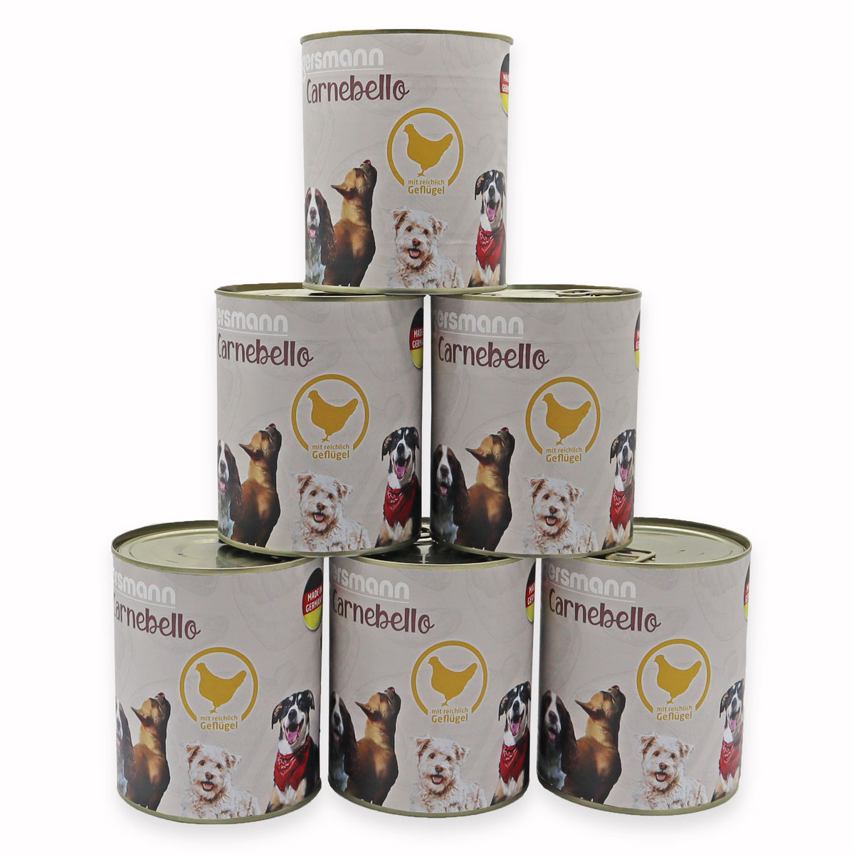 Carnebello - Nassfutter mit Geflügel 6 x 800g